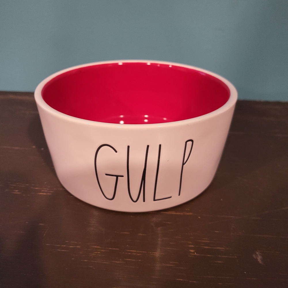 Rae Dunn GULP Pet Bowl Red Interior | Artisan Collection